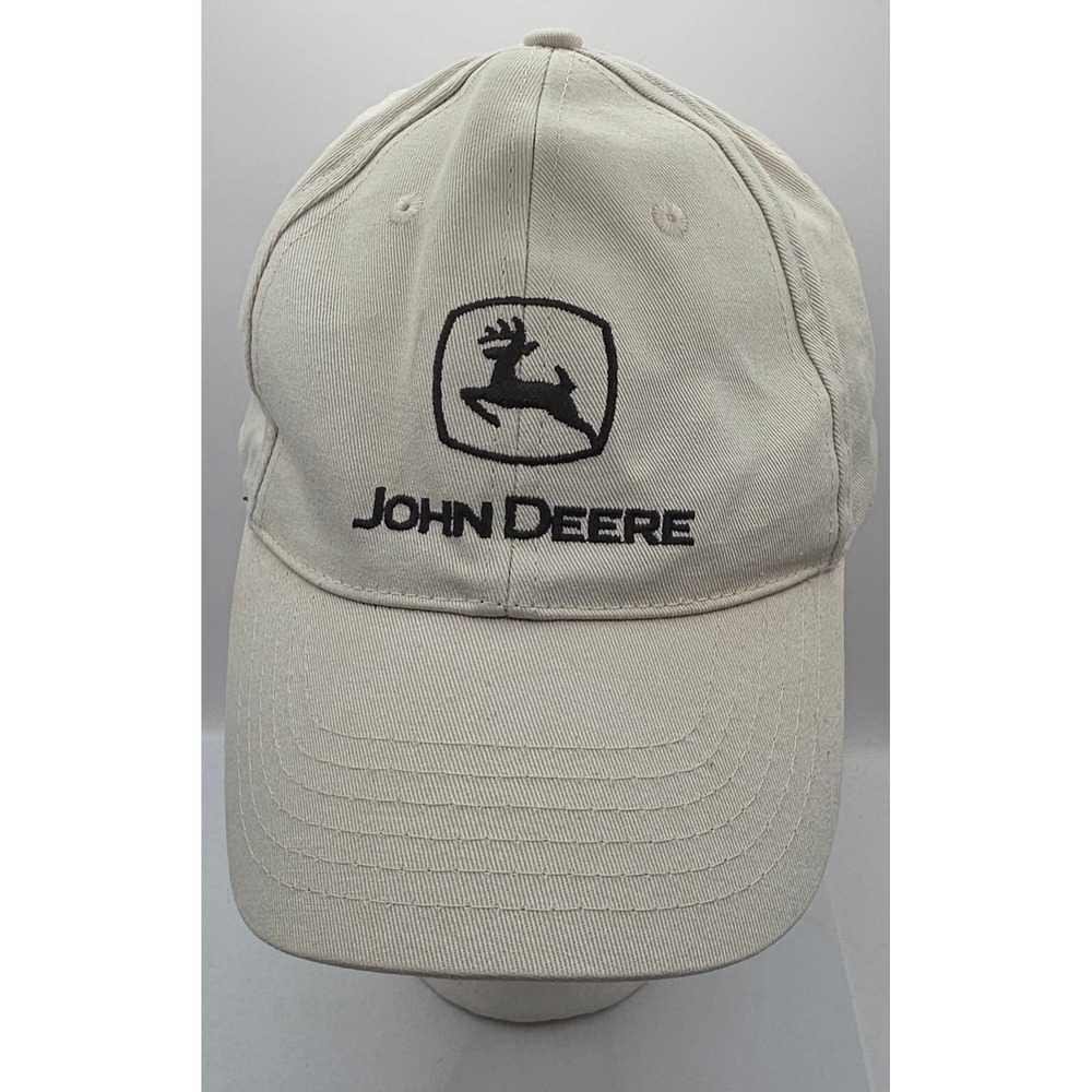 K-Products Authentic‎ John Deere Snapback Hat Cap Beige Jd Link Vintage